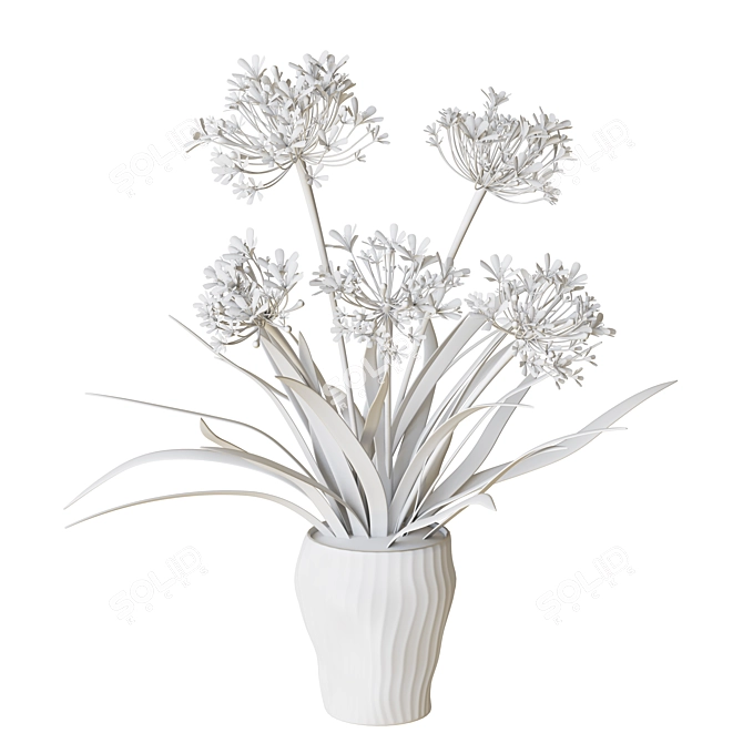 Outdoor Agapanthus Drop-In Plant 3D model image 2