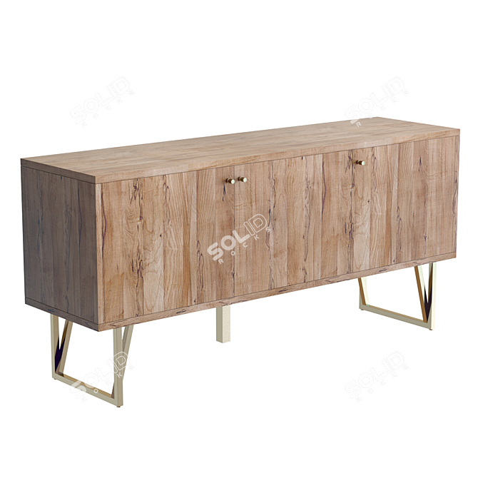 Elegant Hayes Acacia Sideboard 3D model image 1