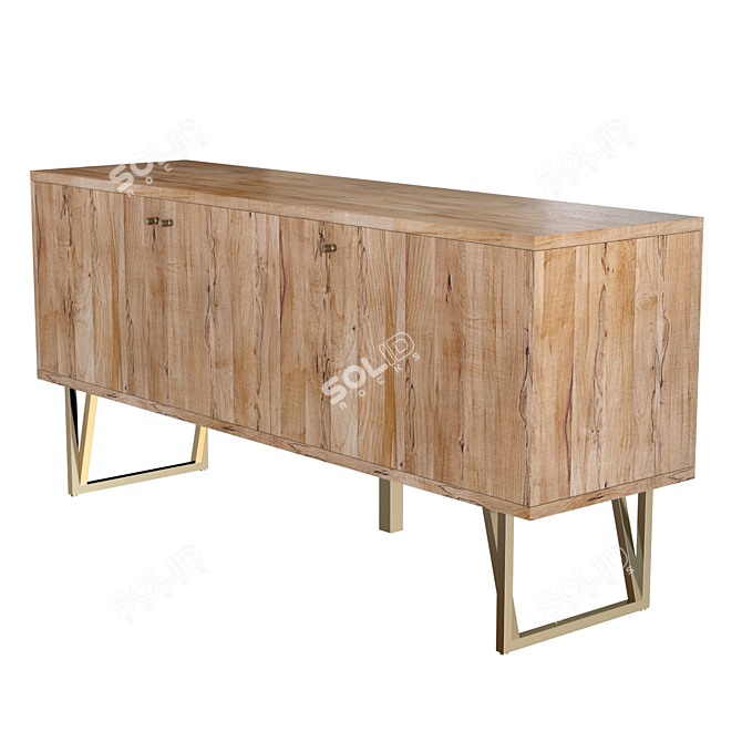 Elegant Hayes Acacia Sideboard 3D model image 6