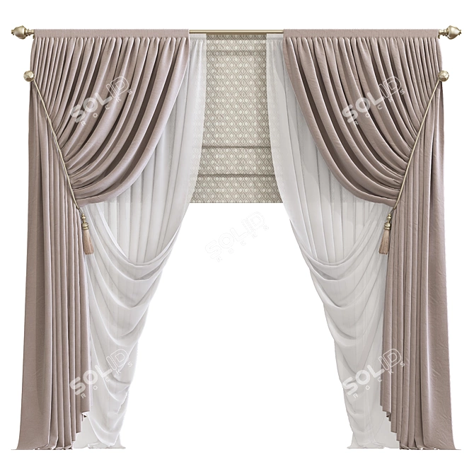 Revamped Curtain 919 3D model image 1