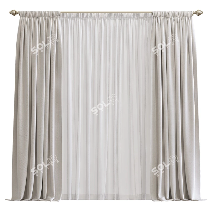 Revamped Curtain Design 3D model image 1