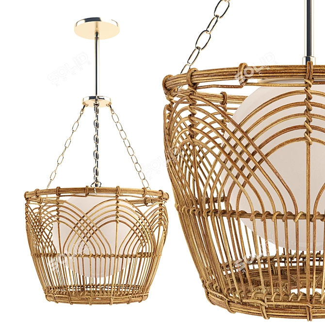  Serene Deco Lantern Basket 3D model image 1