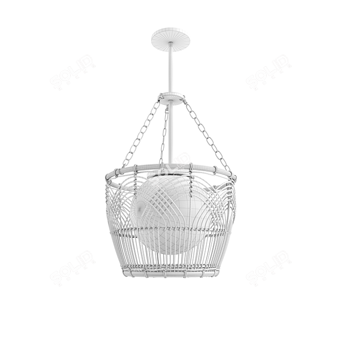  Serene Deco Lantern Basket 3D model image 3