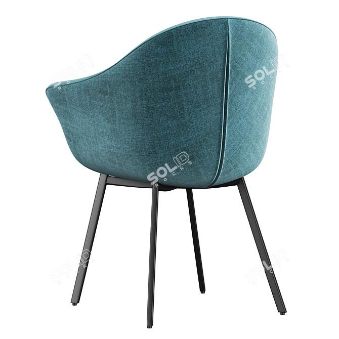 Quilda Blue Dining Chair: Modern Elegance for your Dining Space 3D model image 3