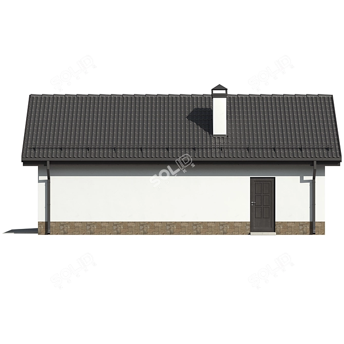 Modern Minimalist Double Car Garage 3D model image 2