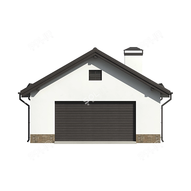 Modern Minimalist Double Car Garage 3D model image 4