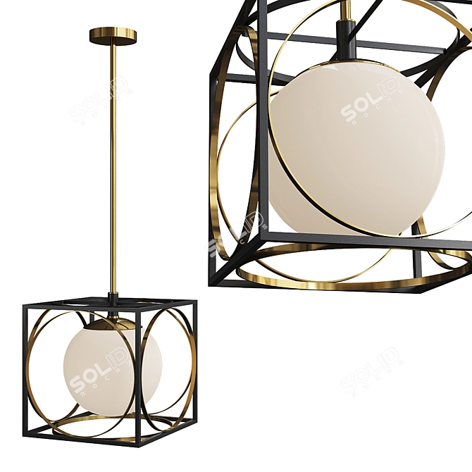 Wadsworth Pendant Light: Sleek Brass Elegance 3D model image 1