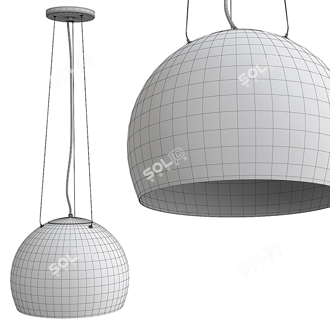 Elegant Nula Pendant Light 3D model image 2