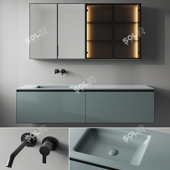 Strato Collection: Elegant Bathroom Fixture 3D model image 2