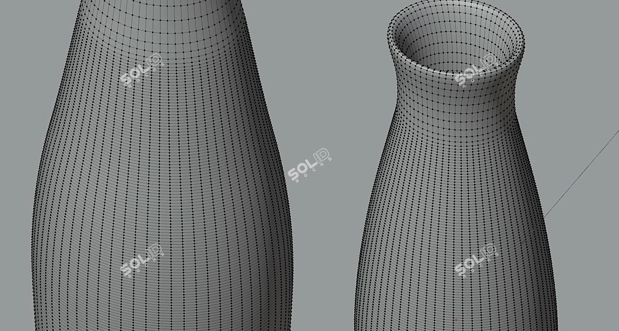 Sleek Ceramic Vases: Low-poly 3D 3D model image 6