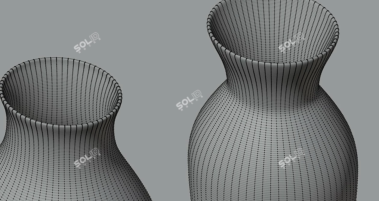 Sleek Ceramic Vases: Low-poly 3D 3D model image 7