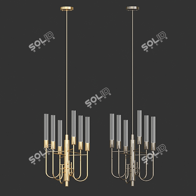 Elegant Gala Pendant Light 3D model image 2