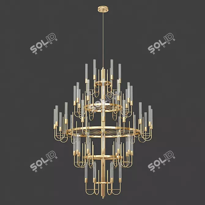 Regal Brilliance: Gala Chandelier 3D model image 1