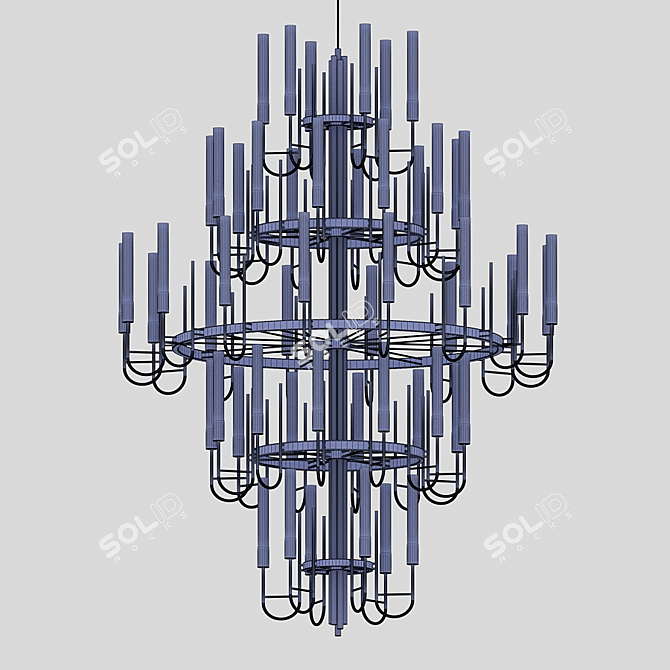 Regal Brilliance: Gala Chandelier 3D model image 3