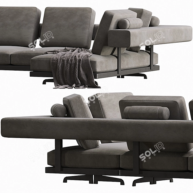 Elegant Wing Sofa - Flexform 3D model image 2