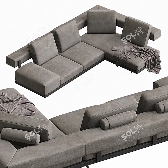 Elegant Wing Sofa - Flexform 3D model image 3