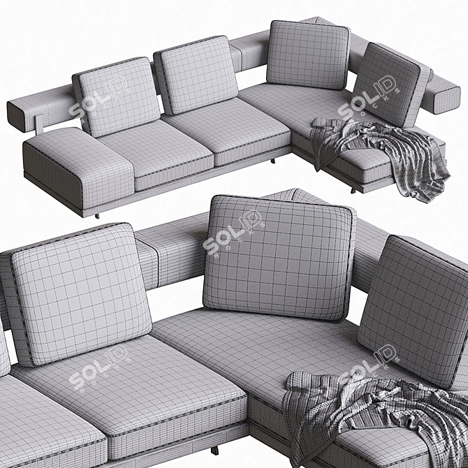 Elegant Wing Sofa - Flexform 3D model image 5