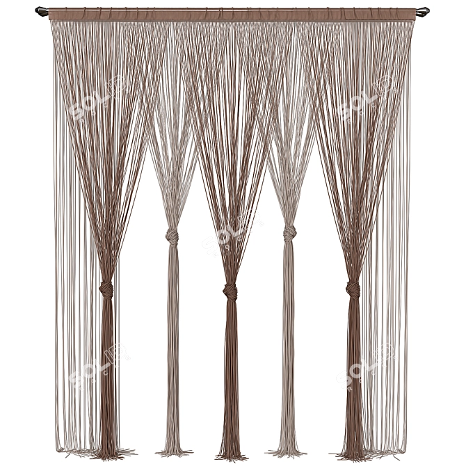 Luxury Lace Curtain: Elegant Home Decor 3D model image 1