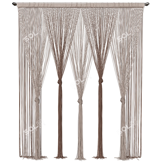 Luxury Lace Curtain: Elegant Home Decor 3D model image 2