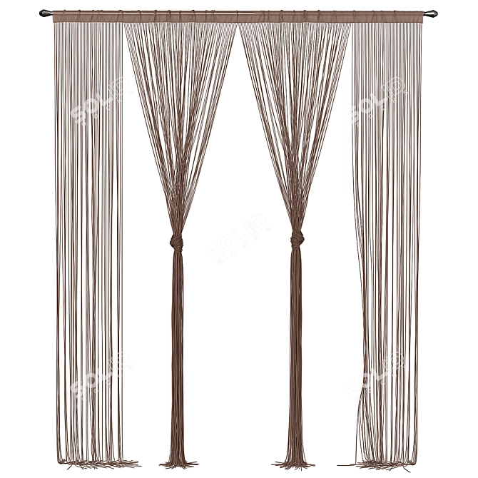 Luxury Lace Curtain: Elegant Home Decor 3D model image 4