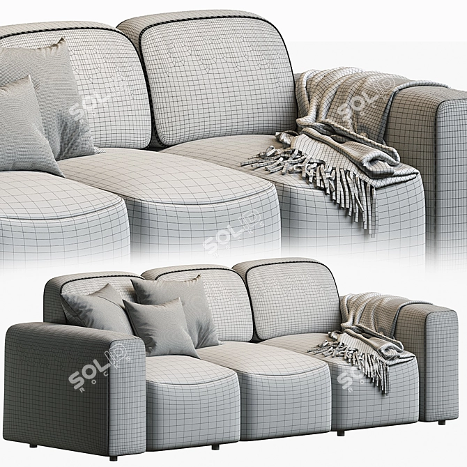 Sleek Sietl Xoff Sofa 3D model image 4