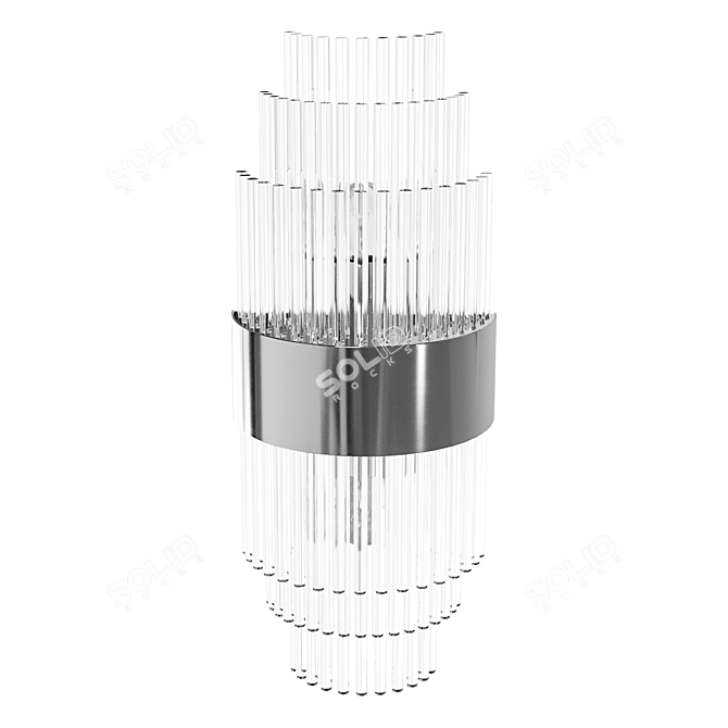 Title: Chrome Crystal Glass Wall Sconce 3D model image 1