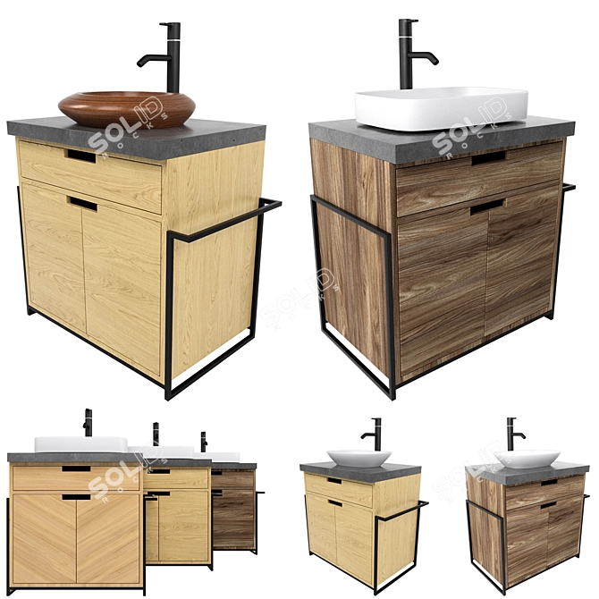 Corona Sink Cabinet with Unwrap UVW - High Quality 3D Model 3D model image 1