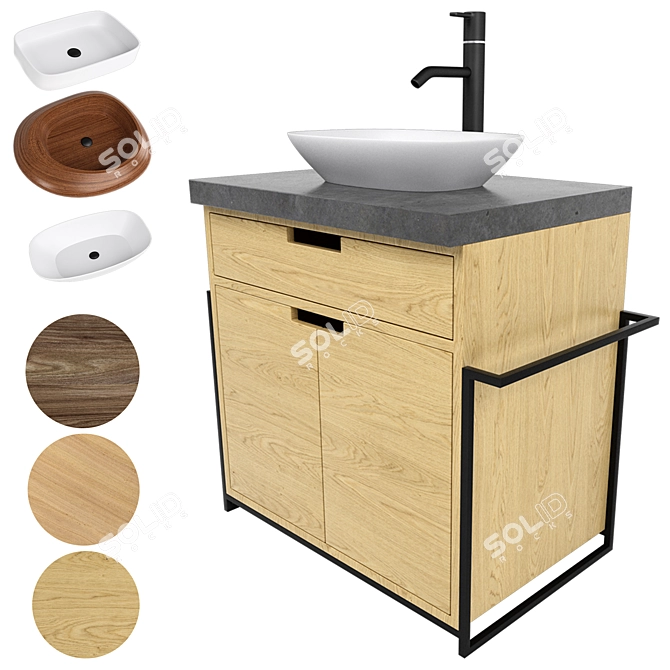 Corona Sink Cabinet with Unwrap UVW - High Quality 3D Model 3D model image 7