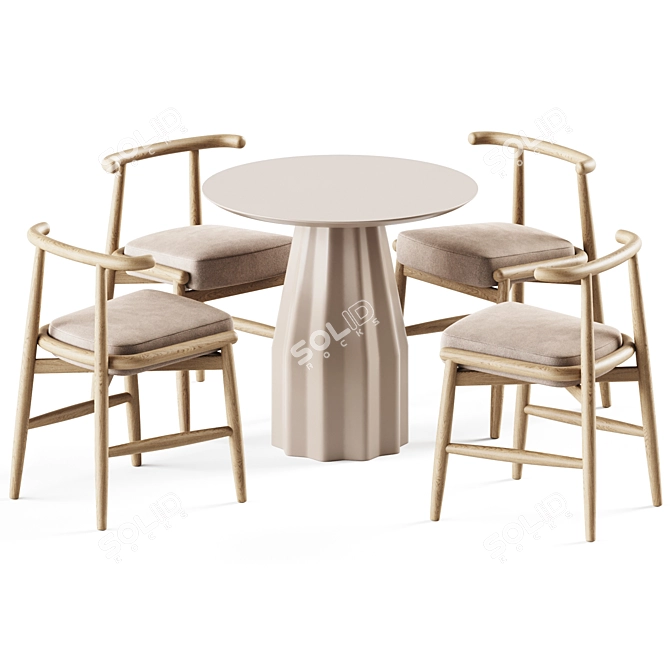 Modern Elegance - Burin Table & Emilia Chair 3D model image 1