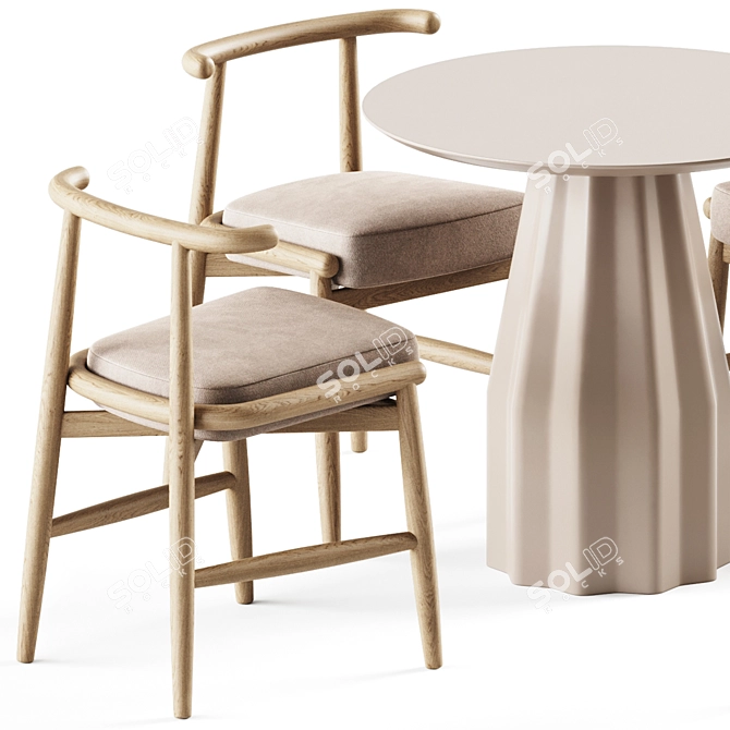 Modern Elegance - Burin Table & Emilia Chair 3D model image 2