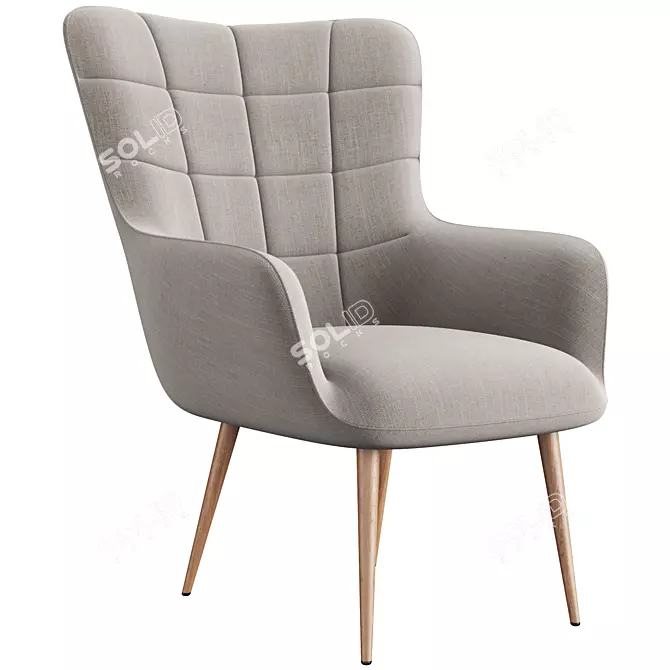 Sleek Modern Dining Chair 3D model image 1