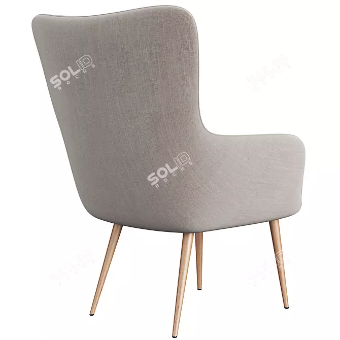 Sleek Modern Dining Chair 3D model image 3