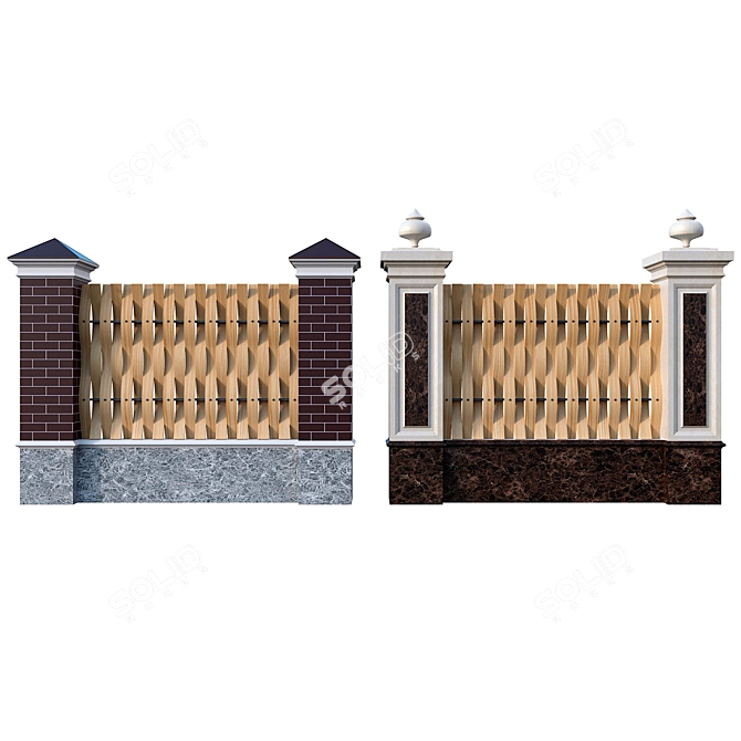 Title: Classic Style Fence Panels 3D model image 2