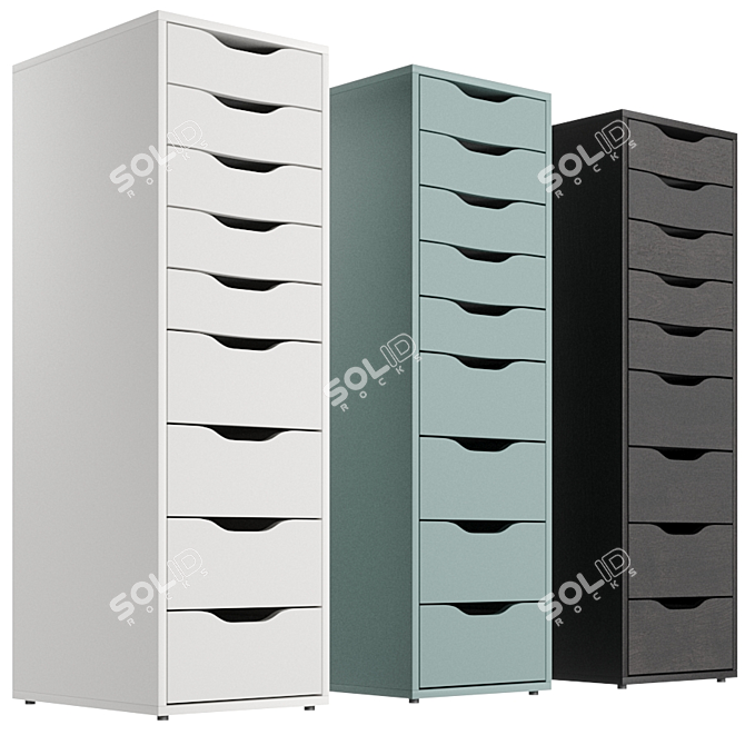 IKEA ALEX 9-Drawer Cabinet - Multiple Colors! 3D model image 3