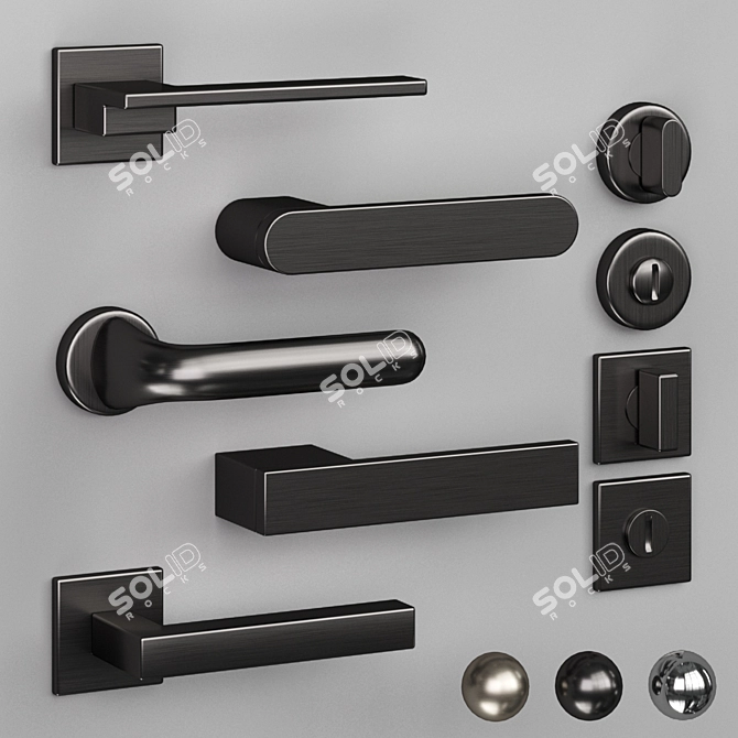 Elegant Olivari Door Handles 3D model image 1