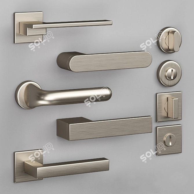 Elegant Olivari Door Handles 3D model image 2