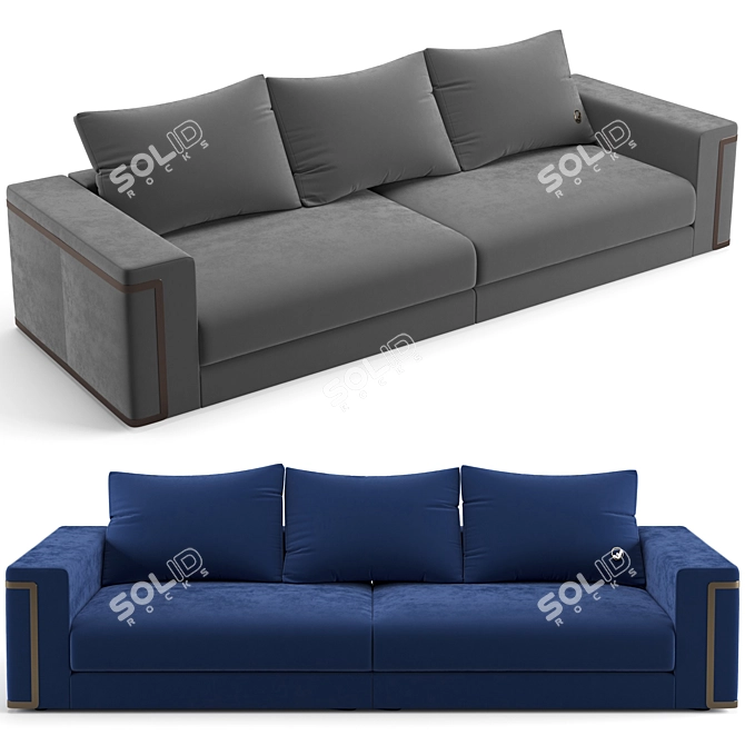 Luxurious Fendi Casa Montgomery Sofa 3D model image 1