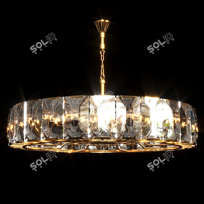 Sparkling Crystal Round Pendant 3D model image 1