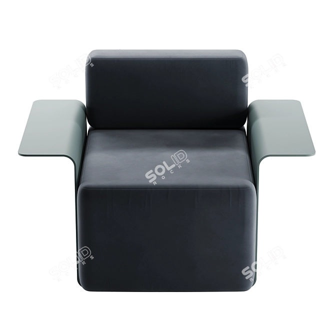 Cubo Mint: Sleekly Modern Lounge Chair 3D model image 2