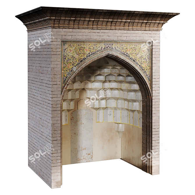 Vintage Islamic Turkish Arch Muqarnas Set 135 3D model image 2