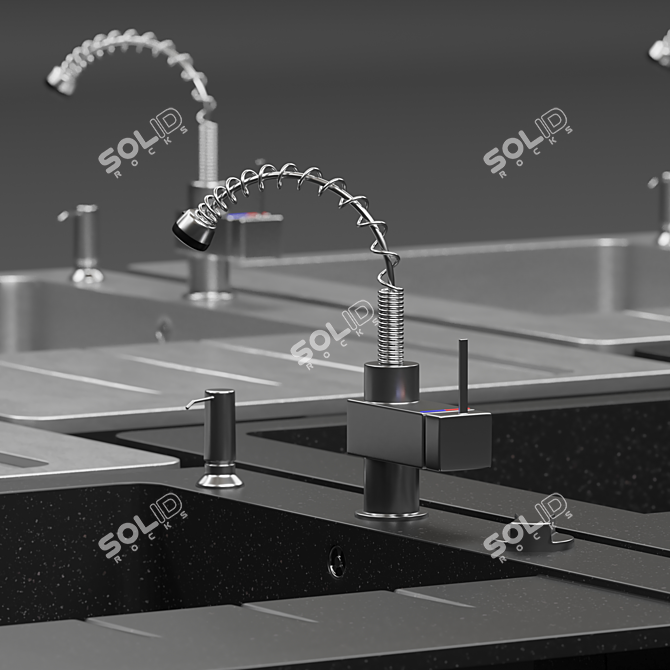 Lavello Double Bowl & Single Kitchen Sink 3D model image 3