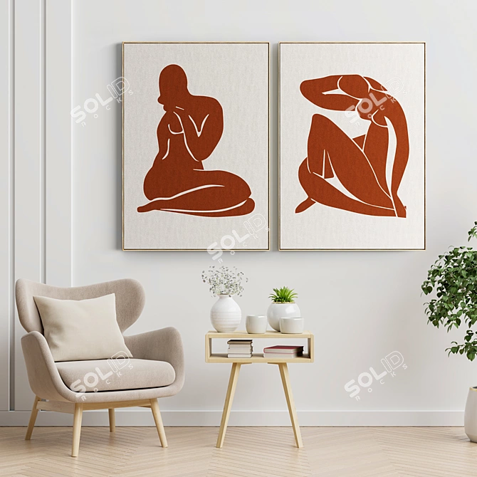 Elegant Frames Set | Interior Paintings 3D model image 2