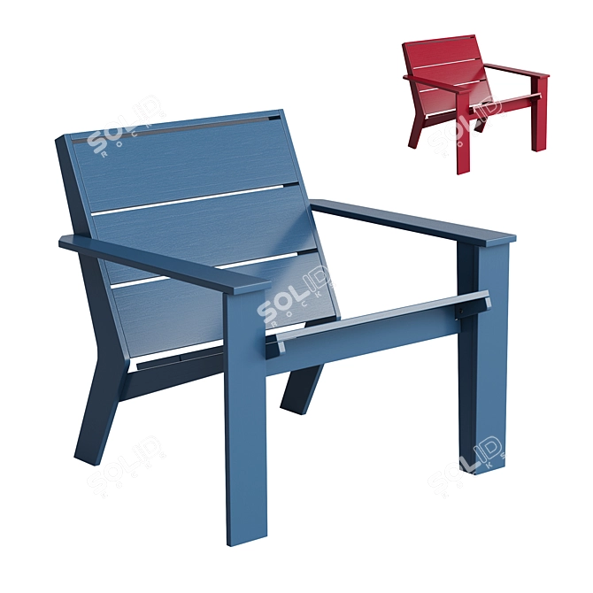 Réphir LA REDOUTE Adirondack Armchair: Timeless Comfort for Your Outdoor Space 3D model image 8
