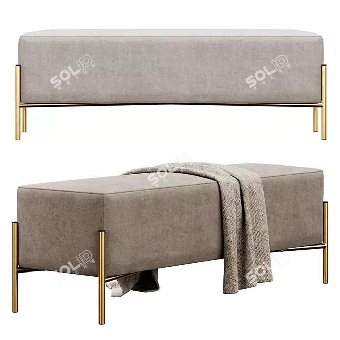 Ivor Upholstered Bench: Sophisticated and Stylish 3D model image 1