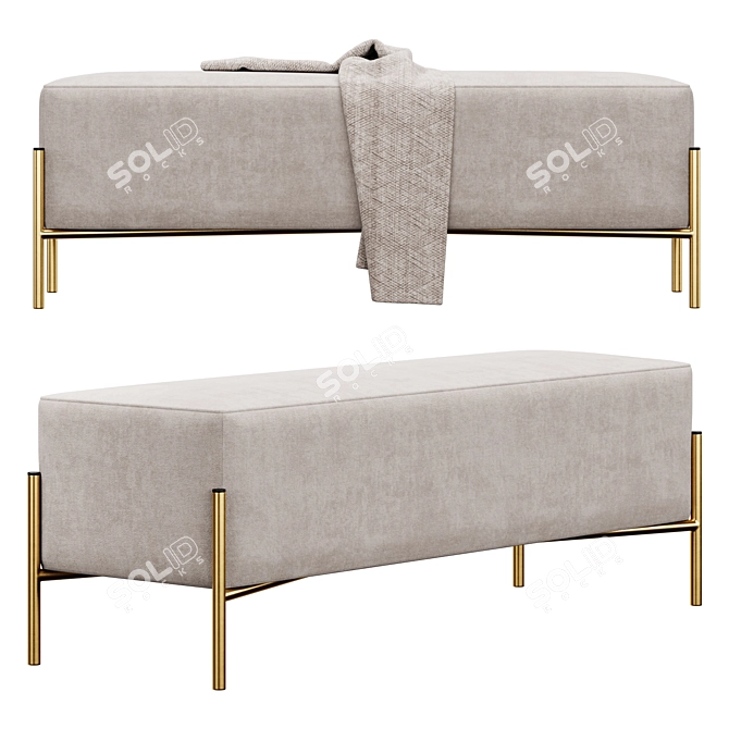 Ivor Upholstered Bench: Sophisticated and Stylish 3D model image 2