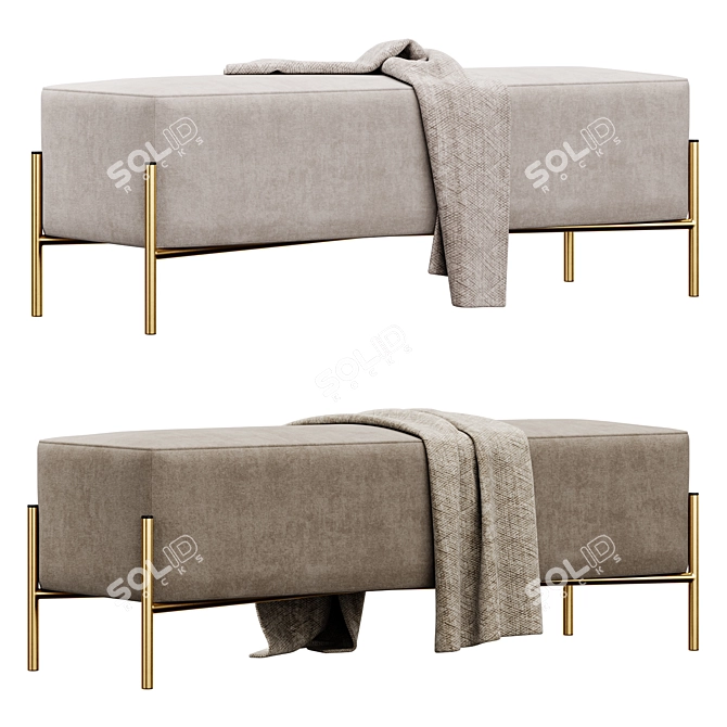Ivor Upholstered Bench: Sophisticated and Stylish 3D model image 4