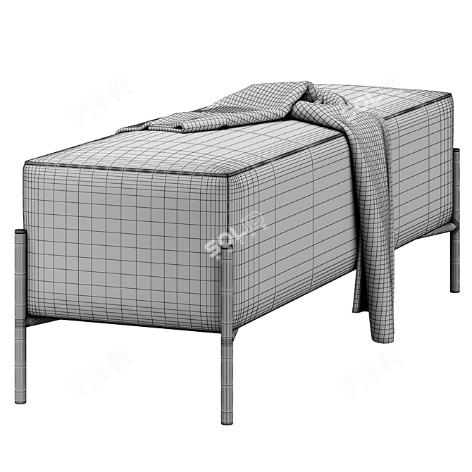 Ivor Upholstered Bench: Sophisticated and Stylish 3D model image 6