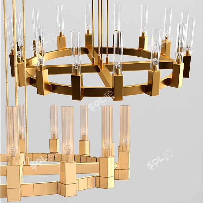 Golden Villa Pendant Chandelier 3D model image 3