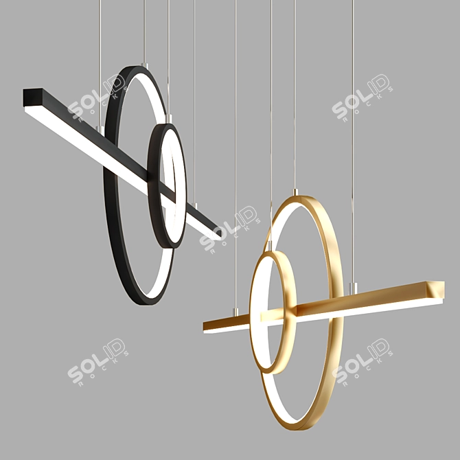 Modern LED Chandelier - Stylish Illumination Solution 3D model image 4