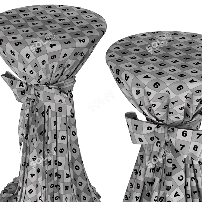 Elegant Bow Cocktail Table 3D model image 6